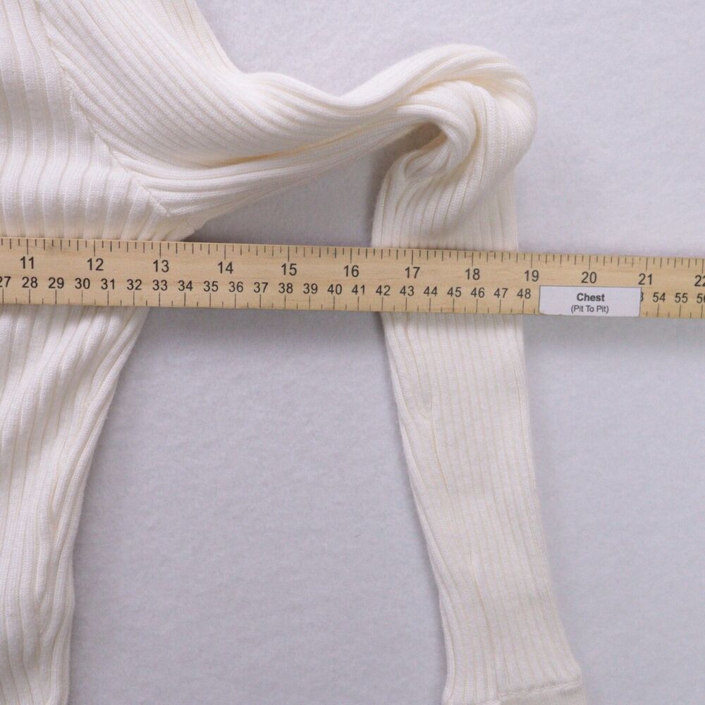 Abercrombie & Fitch Sweater Cardigan White Sz Small Collared Bella Swan Preppy - Picture 6 of 7